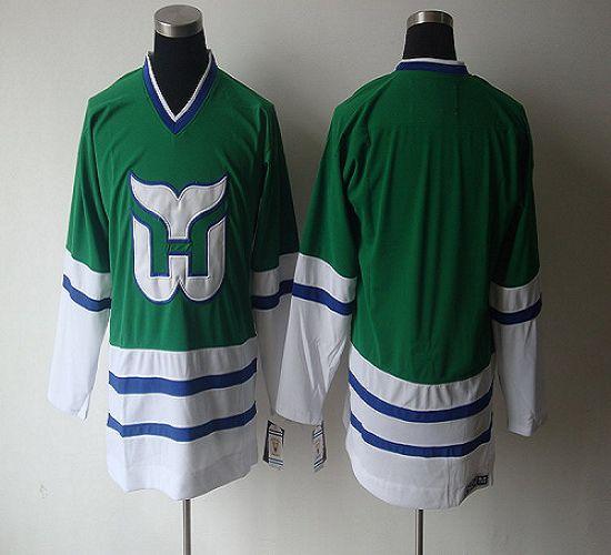 Whalers Blank CCM Throwback Green Stitched NHL Jersey
