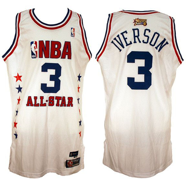 2003 NBA All Star 3 Allen Iverson Swingman White Jersey