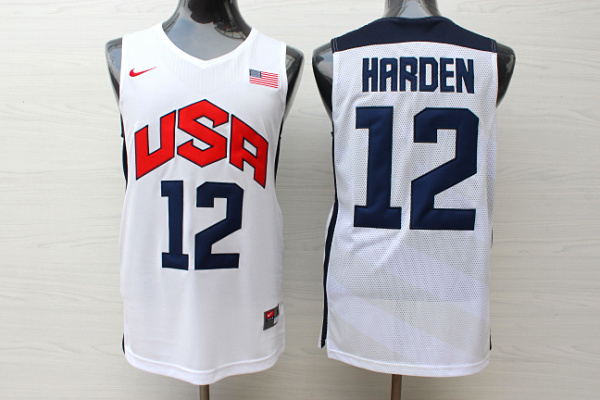 2012 usa jerseys #12 harden white jerseys