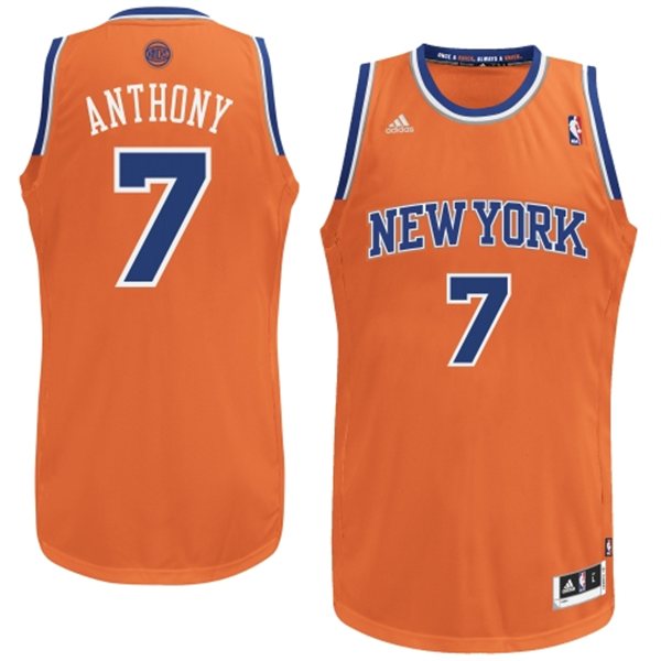 2013 2014  NBA New York Knicks 7 Carmelo Anthony New Revolution 30 Swingman Alternate Orange Jersey