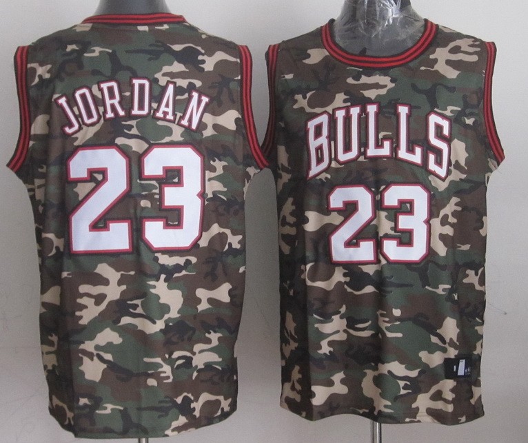 2013 NBA Chicago Bulls 23 Michael Jordan Swingman Fashion Camouflage Camo Jersey