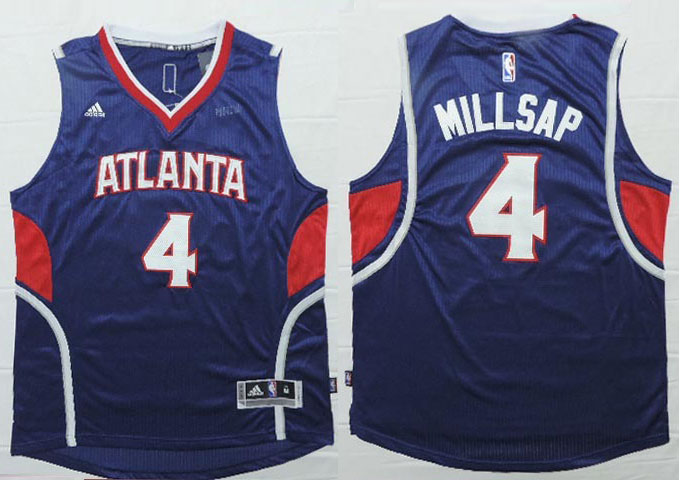 2014 2015  NBA Atlanta Hawks 4 Paul Millsap New Revolution 30 Swingman Blue Jerseys