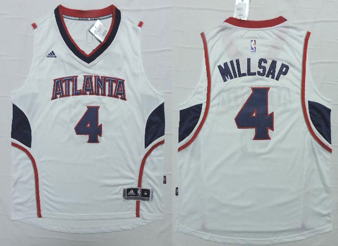 2014 2015  NBA Atlanta Hawks 4 Paul Millsap New Revolution 30 Swingman White Jerseys