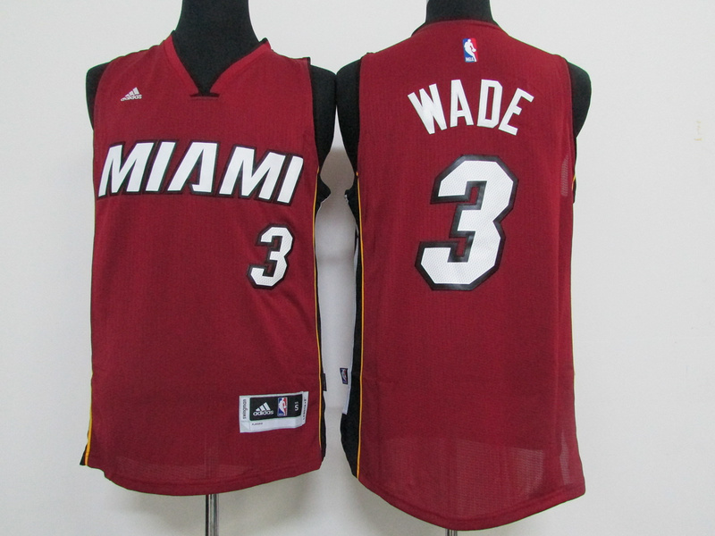 2014 2015  NBA Miami Heat 3 Dwyane Wade New Revolution 30 Swingman Red Jersey