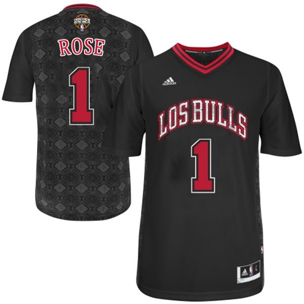 2014 Noches Enebea Chicago Bulls 1 Derrick Rose Swingman Black Jersey