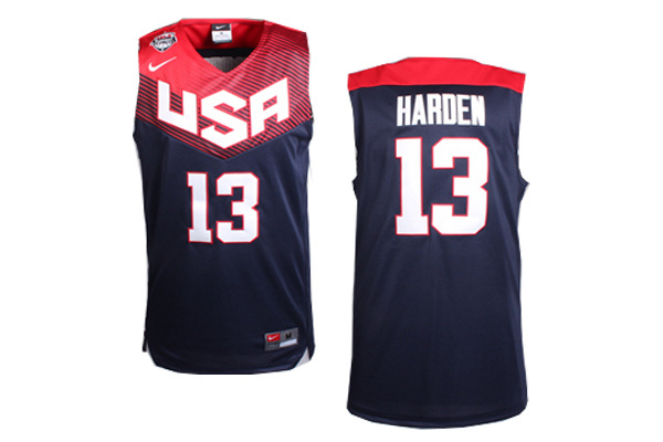 2014 World Cup USA Basketball Jerseys 13 James Harden New Revolution 30 Swingman Blue Jersey