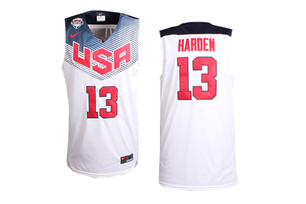2014 World Cup USA Basketball Jerseys 13 James Harden New Revolution 30 Swingman White Jersey