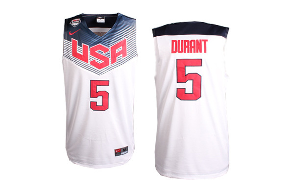 2014 World Cup USA Basketball Jerseys 35 Kevin Durant New Revolution 30 Swingman White Jersey