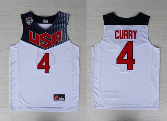 2014 World Cup USA Basketball Jerseys 4 Stephen Curry New Revolution 30 Swingman White Jersey