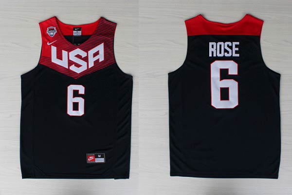 2014 World Cup USA Basketball Jerseys 6 Derrick Rose New Revolution 30 Swingman Blue Jersey