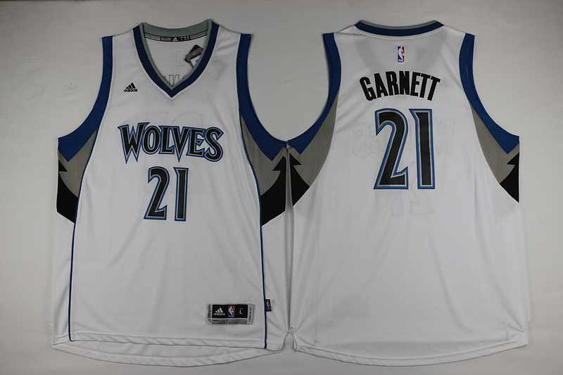 2015   2016  NBA Minnesota Timberwolves 21 Kevin Garnett Jersey New Revolution 30 Swingman Road White Jersey