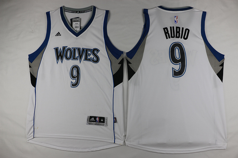 2015   2016  NBA Minnesota Timberwolves 9 Ricky Rubio Jersey New Revolution 30 Swingman Road White Jersey
