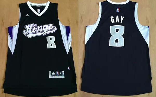 2015   2016  NBA Sacramento Kings 8 Rudy Gay New Revolution 30 Swingman Black Jersey