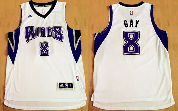 2015   2016  NBA Sacramento Kings 8 Rudy Gay New Revolution 30 Swingman White Jersey
