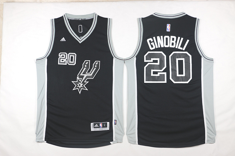 2015   2016  NBA San Antonio Spurs 20 Manu Ginobili New Revolution 30 Swingman Road Black Jersey