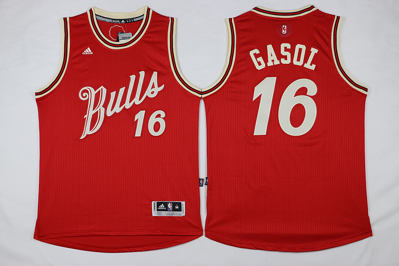 2015   2016 NBA Christmas Day jersey Chicago Bulls 16 Pau Gasol New Revolution 30 Swingman Red Jersey