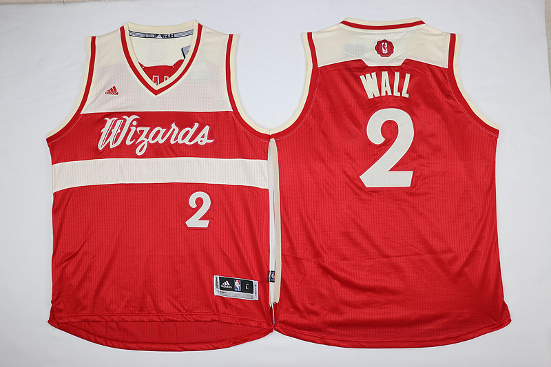 2015   2016 NBA Christmas Day jersey Washington Wizards 2 John Wall New Revolution 30 Swingman Red Jersey