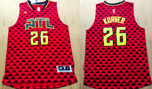 2015 2016  NBA Atlanta Hawks 26 Kyle Korver New Revolution 30 Swingman Red Jersey