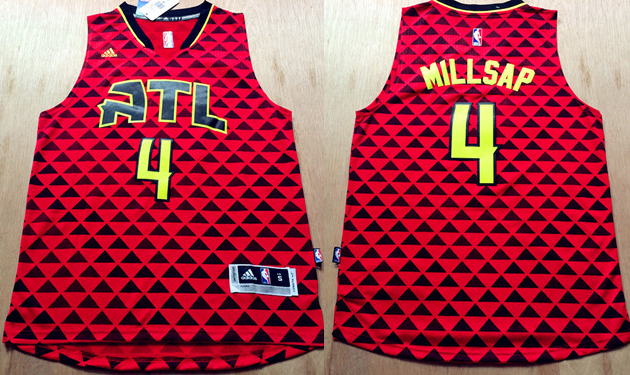 2015 2016  NBA Atlanta Hawks 4 Paul Millsap New Revolution 30 Swingman Red Jersey