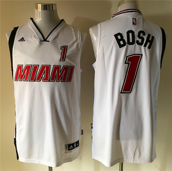 2015 2016  NBA Miami Heat 1 Chris Bosh New Revolution 30 Swingman White Jersey