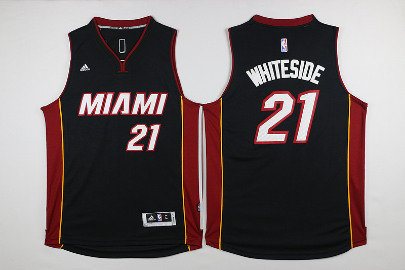 2015 2016  NBA Miami Heat 21 Hassan Whiteside New Revolution 30 Swingman Black Jersey