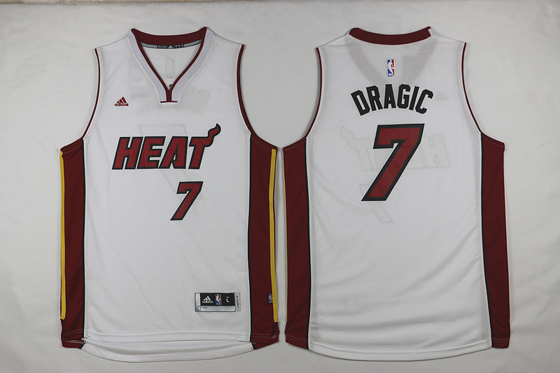 2015 2016  NBA Miami Heat 7 Goran Dragic New Revolution 30 Swingman White Jersey