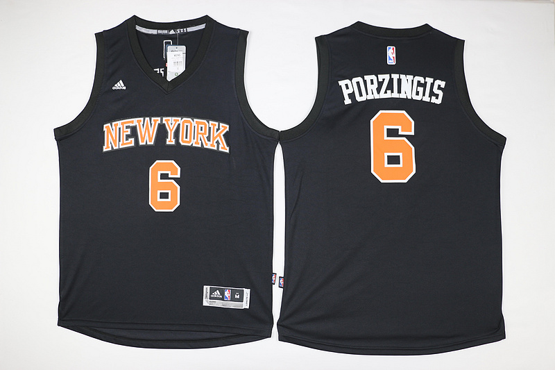 2015 2016  NBA New York Knicks 6 Kristaps Porzingis New Revolution 30 Swingman Black Jersey