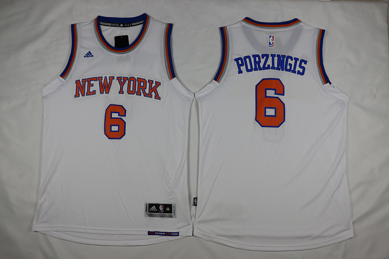 2015 2016  NBA New York Knicks 6 Kristaps Porzingis New Revolution 30 Swingman White Jersey