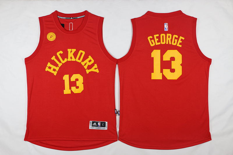 2015 2016 Red 13 Paul George hickory Jersey movie Hoosier Embroidery Logos Orange Jersey Rev 30 New Material Basketball Jersey
