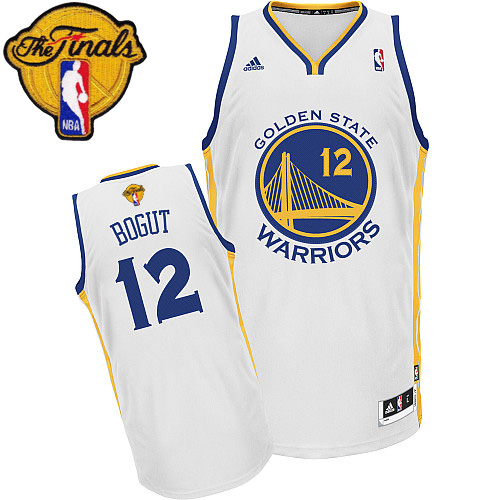 2015 NBA Finals Patch  NBA Golden State Warriors 12 Andrew Bogut New Revolution 30 Swingman White Jersey