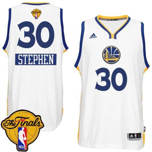 2015 NBA Finals Patch Christmas Day jersey Golden State Warriors 30 Stephen Curry  White Swingman Home Jersey
