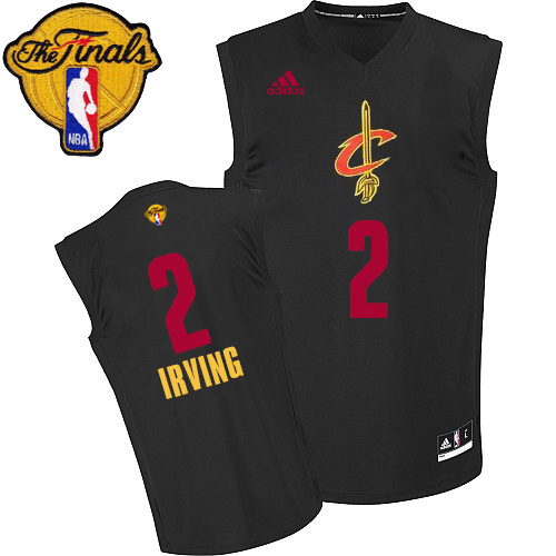 2015 NBA Finals Patch Cleveland Cavaliers 2 Kyrie Irving New Revolution 30 Swingman Black Jerseys