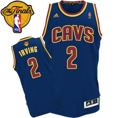 2015 NBA Finals Patch Cleveland Cavaliers 2 Kyrie Irving New Revolution 30 Swingman Blue Jersey