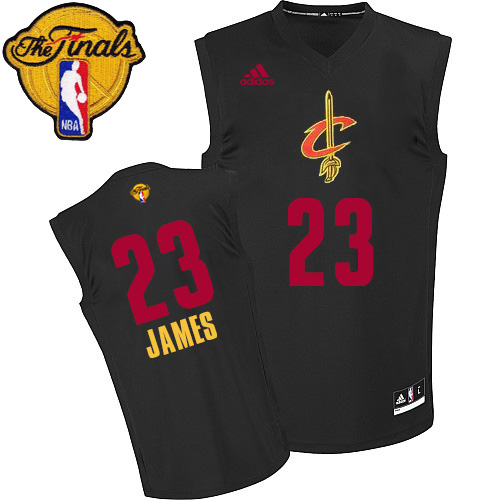 2015 NBA Finals Patch Cleveland Cavaliers 23 King James jersey New Revolution 30 Swingman Black Jerseys