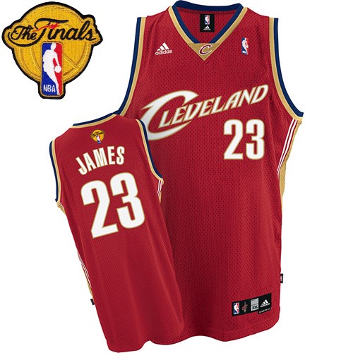 2015 NBA Finals Patch Cleveland Cavaliers 23 Lebron James Red Swingman Jersey