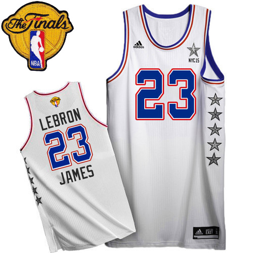 2015 NBA NYC All Star Eastern Conference 23 LeBron James White Jersey 2015 NBA Finals Patch