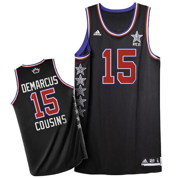 2015 NBA NYC All Star Western Conference #15 DeMarcus Cousins Black Jersey