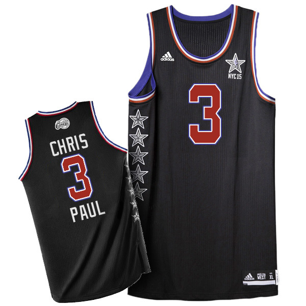 2015 NBA NYC All Star Western Conference #3 Chris Paul Black Jersey