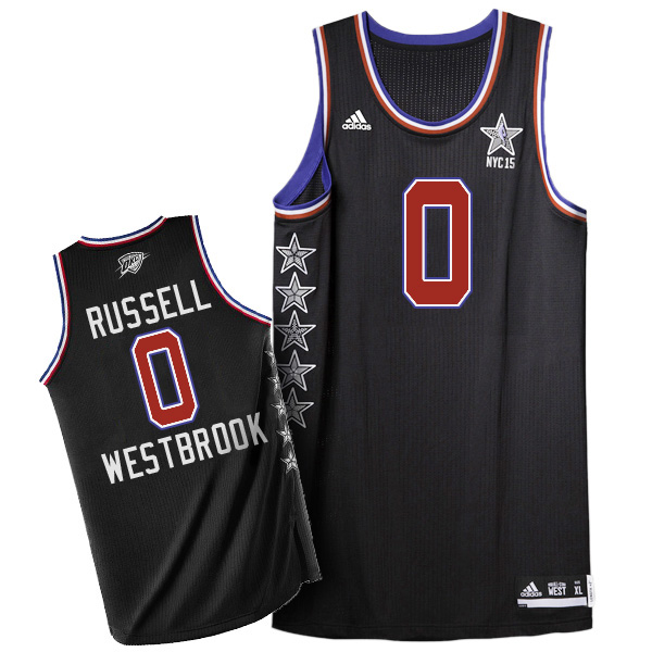 2015 NBA NYC All Star Western Conference 0 Russell Westbrook Black Jersey