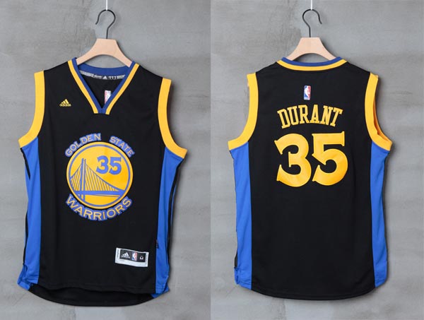 2016   2017  NBA Golden State Warriors 35 Kevin Durant New Revolution 30 Swingman Road black blue Jersey