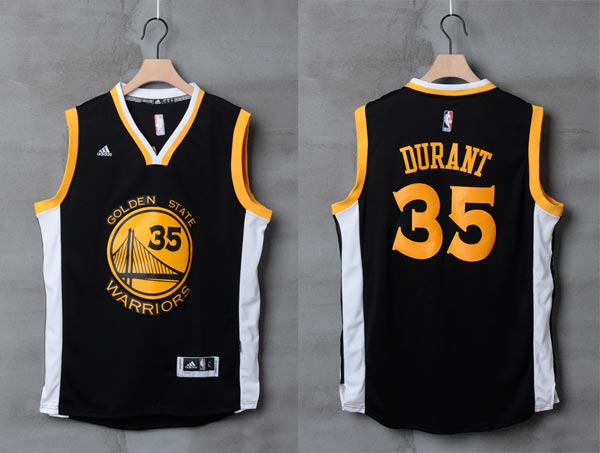 2016   2017  NBA Golden State Warriors 35 Kevin Durant New Revolution 30 Swingman Road black white Jersey