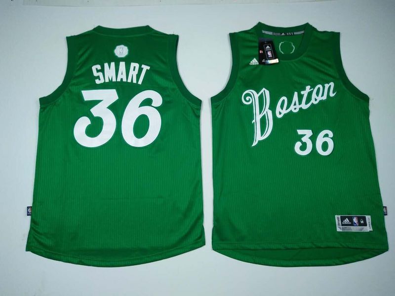 2016 NBA Christmas Day jersey Boston Celtics 36 Marcus Smart New Revolution 30 Swingman Green Jersey