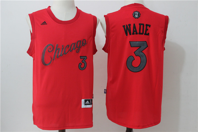 2016 NBA Christmas Day jersey Chicago Bulls 3 Dwyane Wade New Revolution 30 Swingman Red Jersey