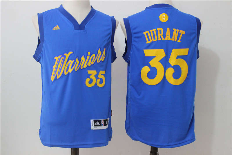 2016 NBA Christmas Day jersey Golden State Warriors 35 Kevin Durant Swingman Blue Jersey