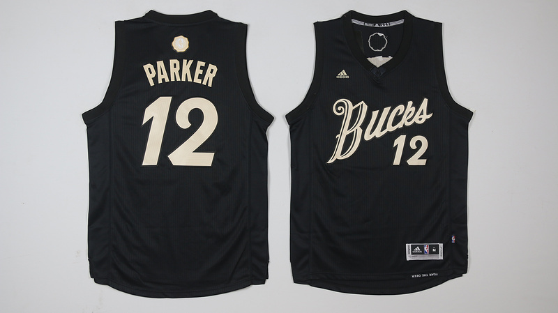 2016 NBA Christmas Day jersey Milwaukee Bucks 12 Jabari Parker New Revolution 30 Swingman Black Jersey