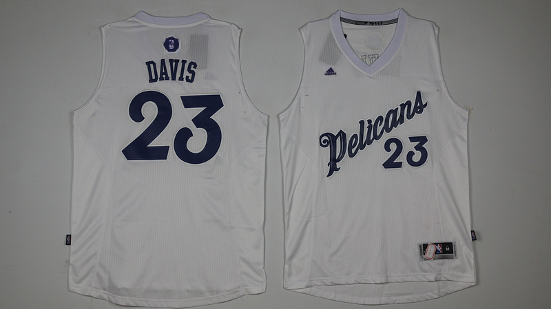 2016 NBA Christmas Day jersey New Orleans Pelicans 23 Anthony Davis New Revolution 30 Swingman White Jersey