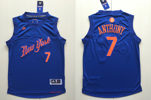 2016 NBA Christmas Day jersey New York Knicks 7 Carmelo Anthony New Revolution 30 Swingman Blue Jersey