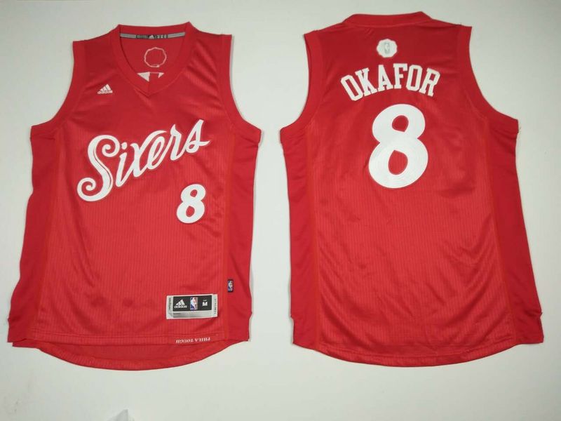 2016 NBA Christmas Day jersey Philadelphia 76ers 8 Jahlil Okafor New Revolution 30 Swingman Red Jersey