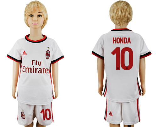 2017 18 AC Milan 10 HONDA Away Youth Soccer Jersey