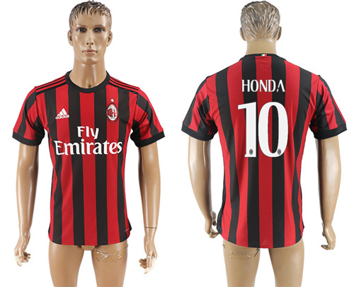 2017 18 AC Milan 10 HONDA Home Thailand Soccer Jersey